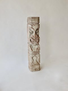 Heavy cast cement Tiki totem sculpture