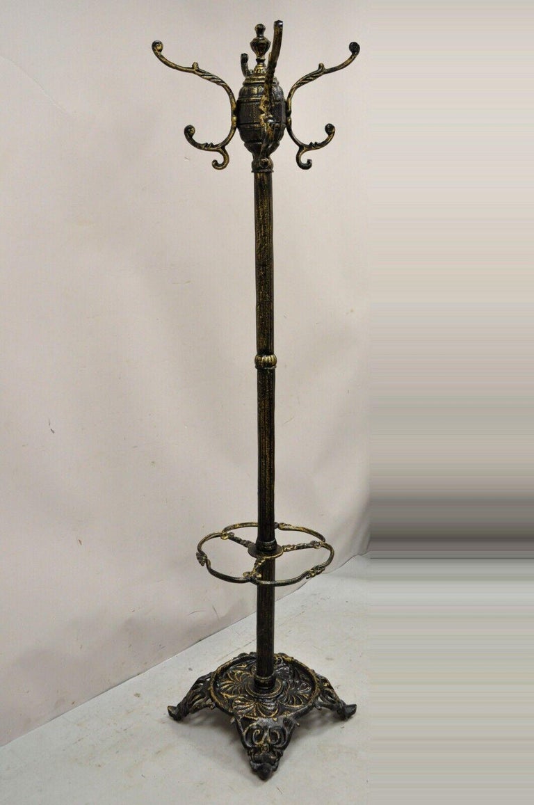 Heavy Cast Iron Victorian Style Black Coat Tree Umbrella Hall Stand at 1stDibs