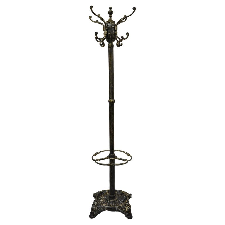 Heavy Cast Iron Victorian Style Black Coat Tree Umbrella Hall Stand at 1stDibs