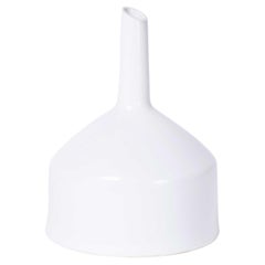 Heavy Ceramic White Funnel, New Old Stock