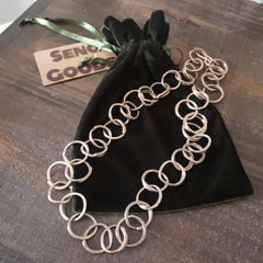 Heavy Chunky Gold Hued Brass Artisan Chain Link Necklace