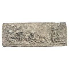 Escultura en relieve de hormigón pesado para jardín de niños juguetones