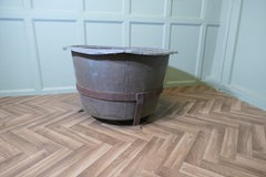 Heavy Copper and Wrought Iron Log Bin