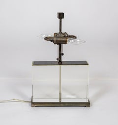 Heavy Crystal Block Lamps by William Sonoma - pair