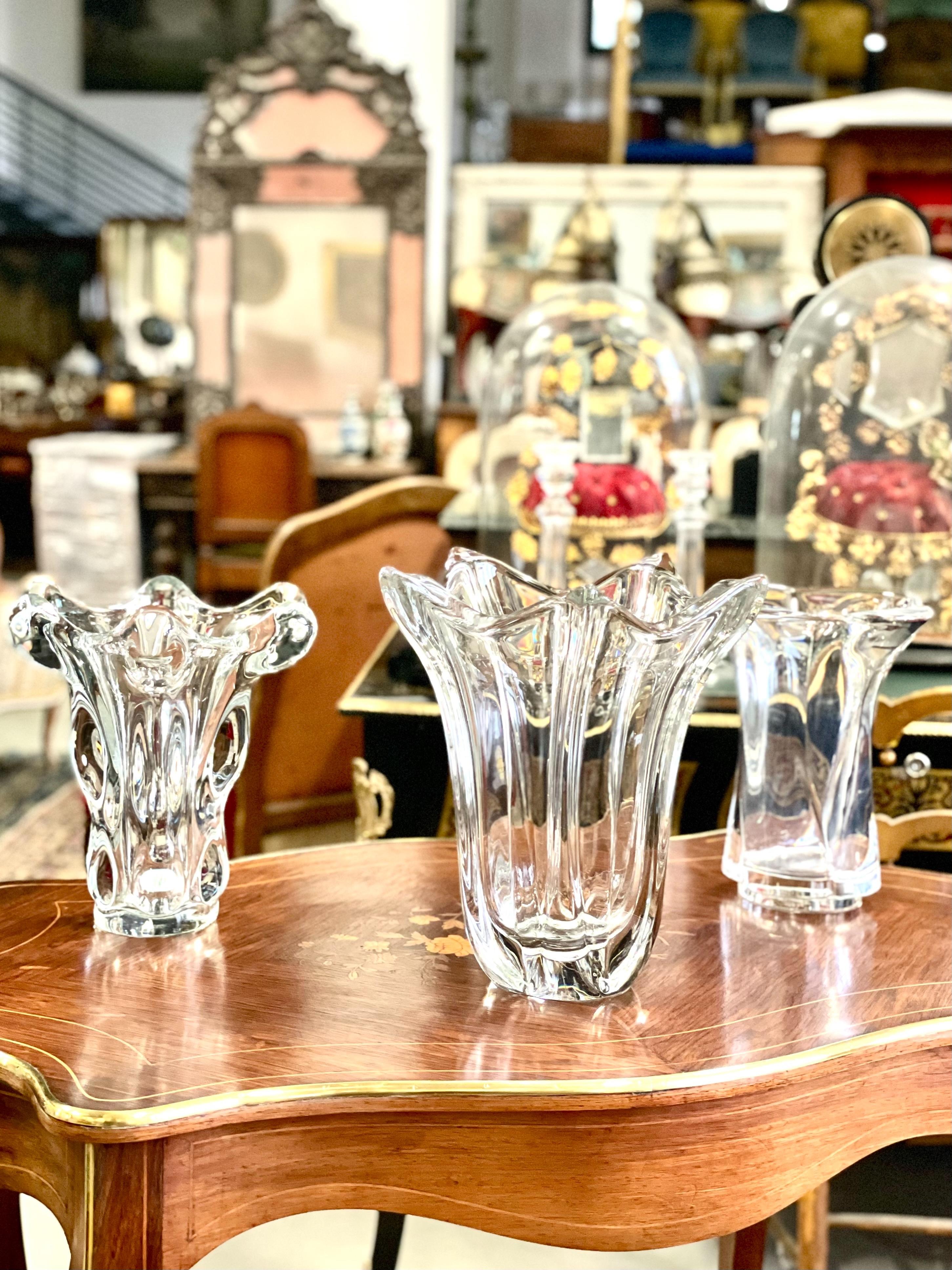 Vase en cristal lourd attribué à Daum Nancy en vente 3