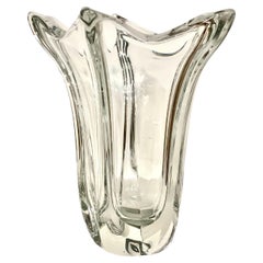 Heavy Crystal Vase Attributed to Daum Nancy
