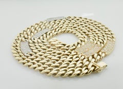 Heavy Cuban Link Diamond Necklace in 18 Karat Hammerman and Brothers 4.15 oz.