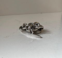 Heavy Danish Sterling Silver Bracelet in the Style of Georg Jensen, 1970s