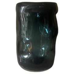 Vintage Heavy dark grey/blue glass vase c.1950’s