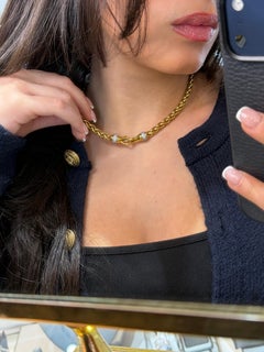 Heavy David Yurman 18K Yellow Gold Wheat Chain Necklace .75ct Diamond Clasp