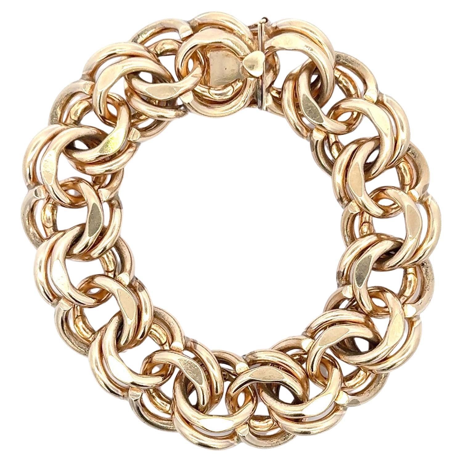 Royal Chain 14K Gold Round Double Link Bracelet BRC1638-08 | JMR Jewelers |  Cooper City, FL