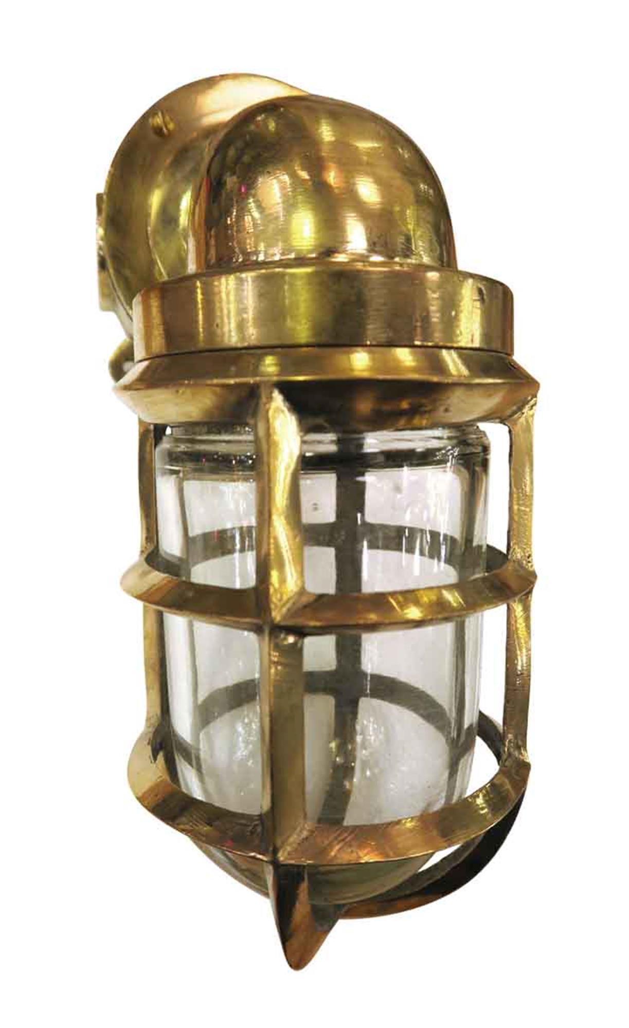 Contemporary Heavy Duty Polished Industrial Brass Nautical Ship Light Sconce