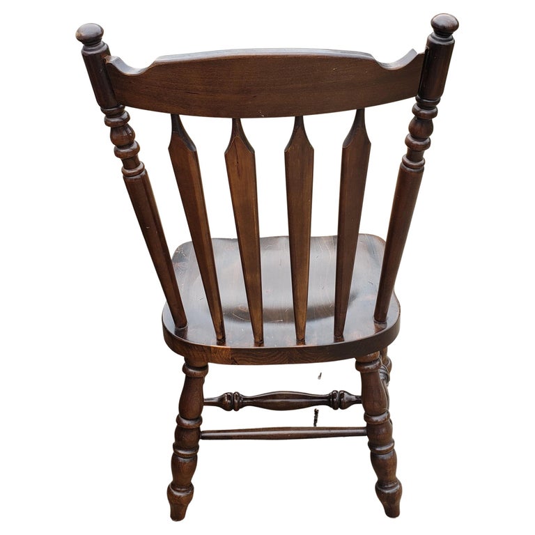 Heavy Duty Solid Pine Country Dining Chairs with Cushions, C 1970s, a