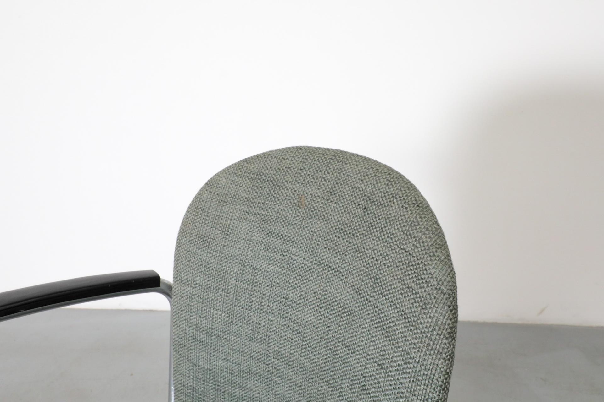 Gispen „356 PQR“ Chefschreibtischstuhl mit weicher grüner Polsterung, 1952 im Angebot 6