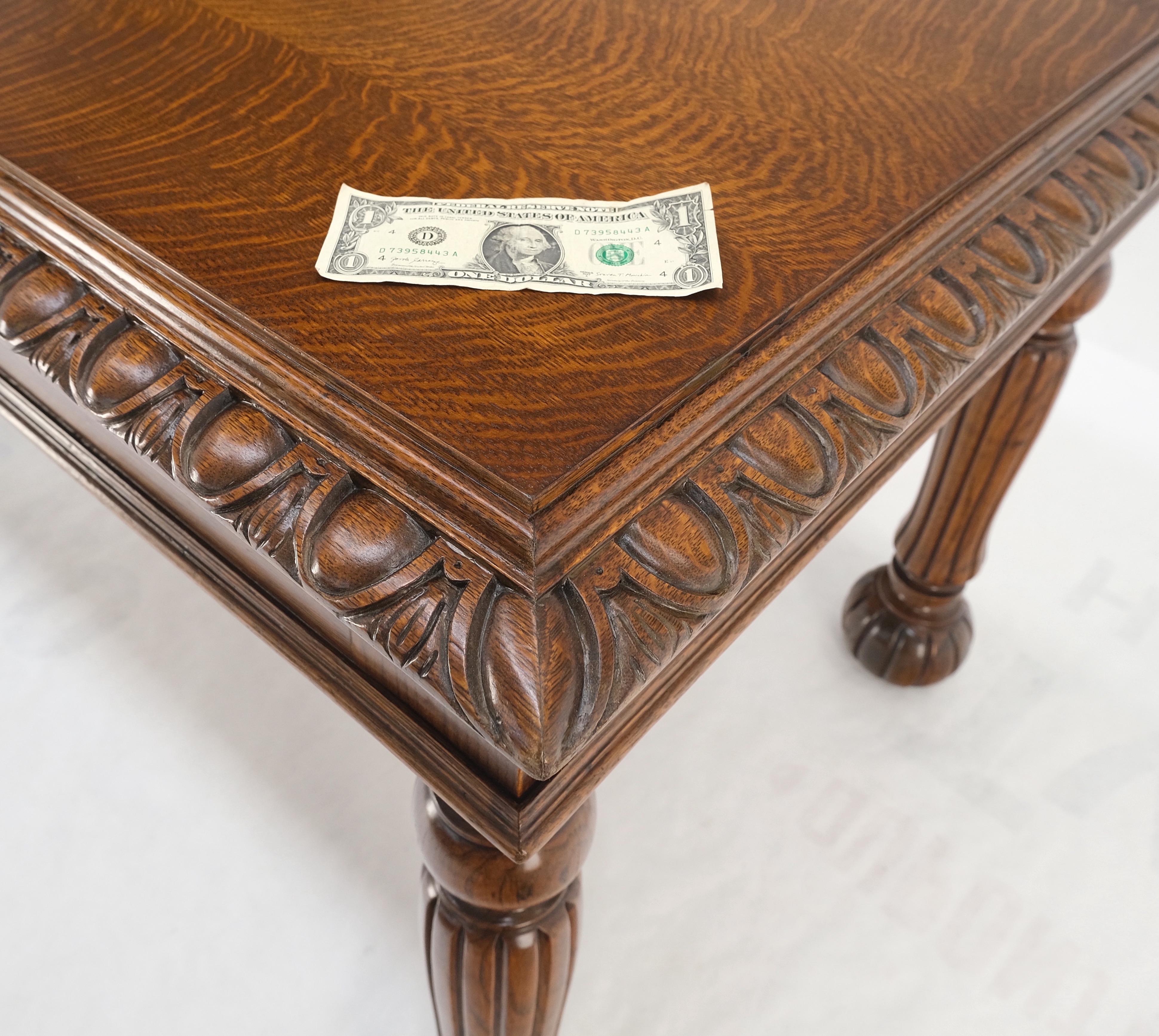 Chêne Table de bureau Arts & Crafts à 1 tiroir avec pieds cannelés en chêne sculpté CLEAN ! en vente