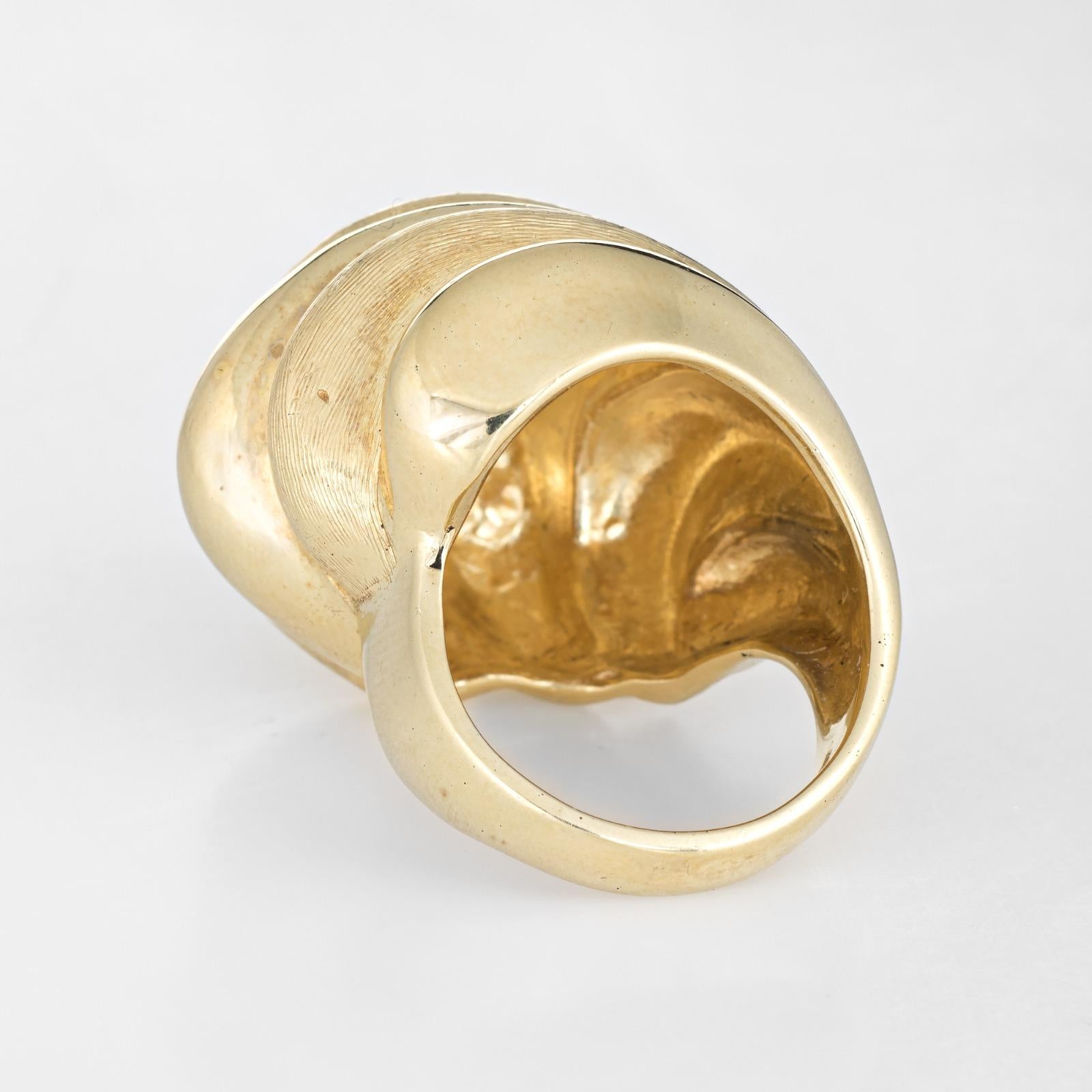 Schwerer geriffelter Cocktail Ring Vintage High Dome Mid Century Estate Jewelry Damen