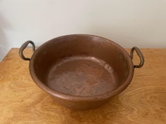 Heavy French Antique Copper Hand Hammered Pot, Pan, Jardiniere or fruit bowl