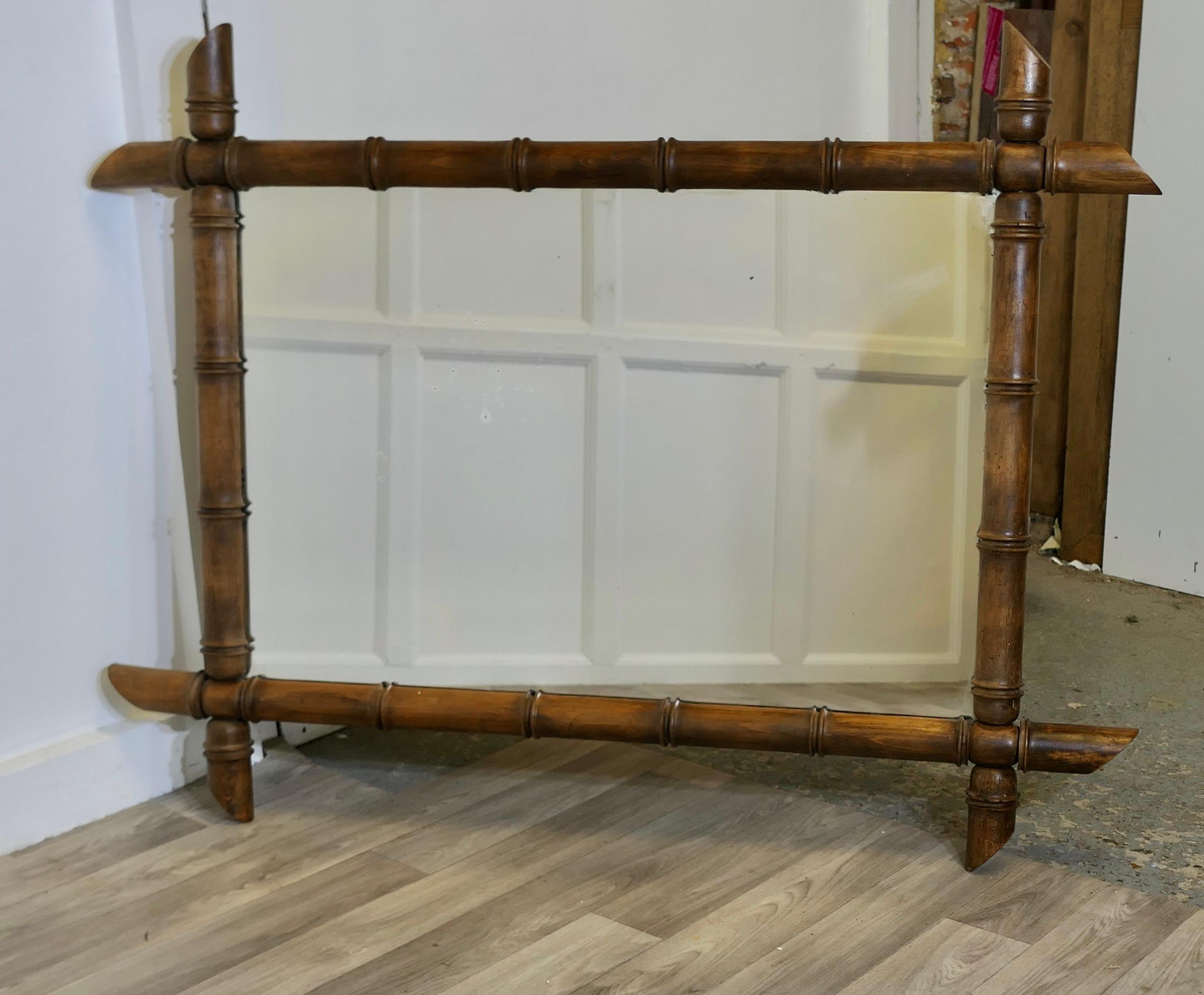 Miroir mural Art Déco français en bambou en vente 4