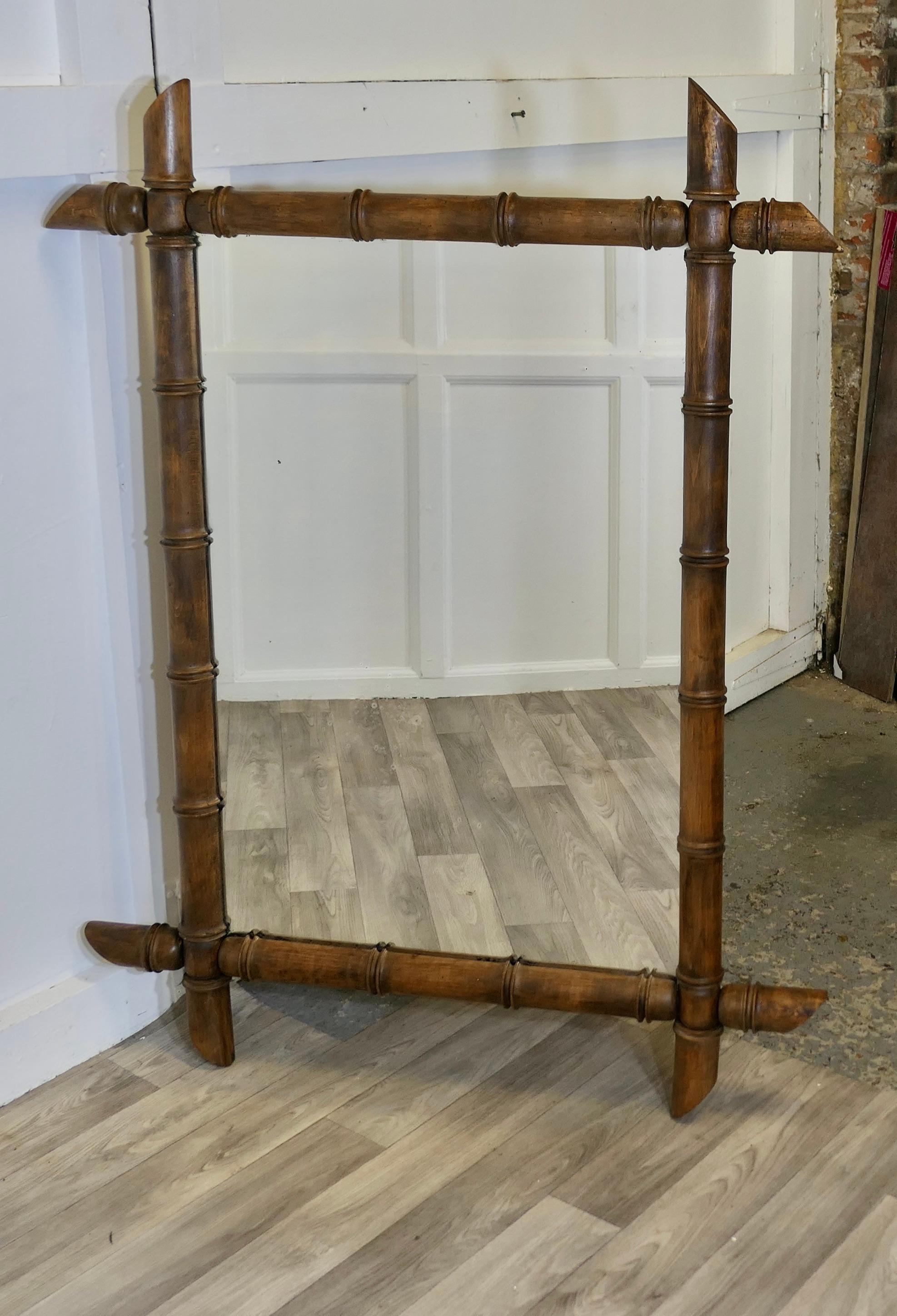 Provincial français Miroir mural Art Déco français en bambou en vente