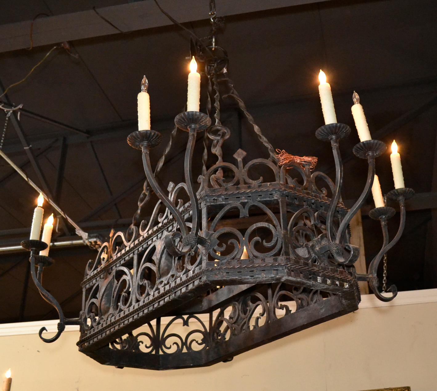 Heavy French Iron Chandelier 1