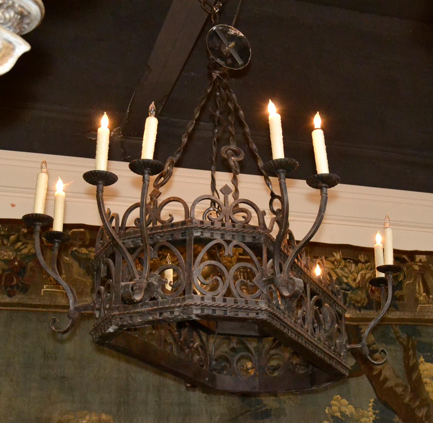 Heavy French Iron Chandelier 2