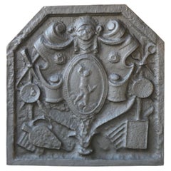 Vintage Heavy French Victorian Style Arms of France Fireback / Backsplash, 20th Century