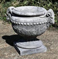 Heavy Garden Urn Ram’s Head Planter