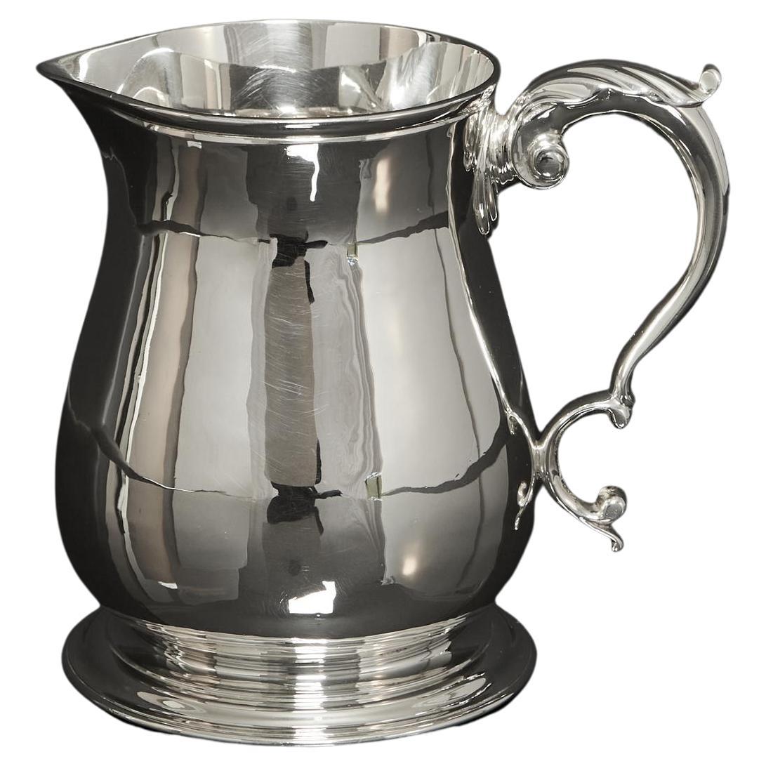 Heavy-Gauge Silver Water Jug For Sale