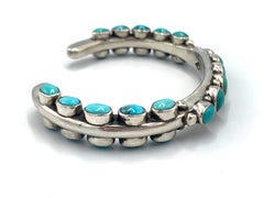 Heavy Gauge Sterling Silver and Turquoise Bracelet by Dan Oliver (Navajo)