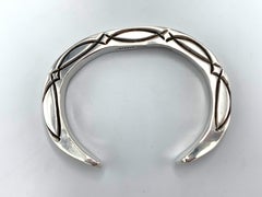 Schweres Sterling Silber Manschettenarmband von Navajo Silberschmied Albert Lee