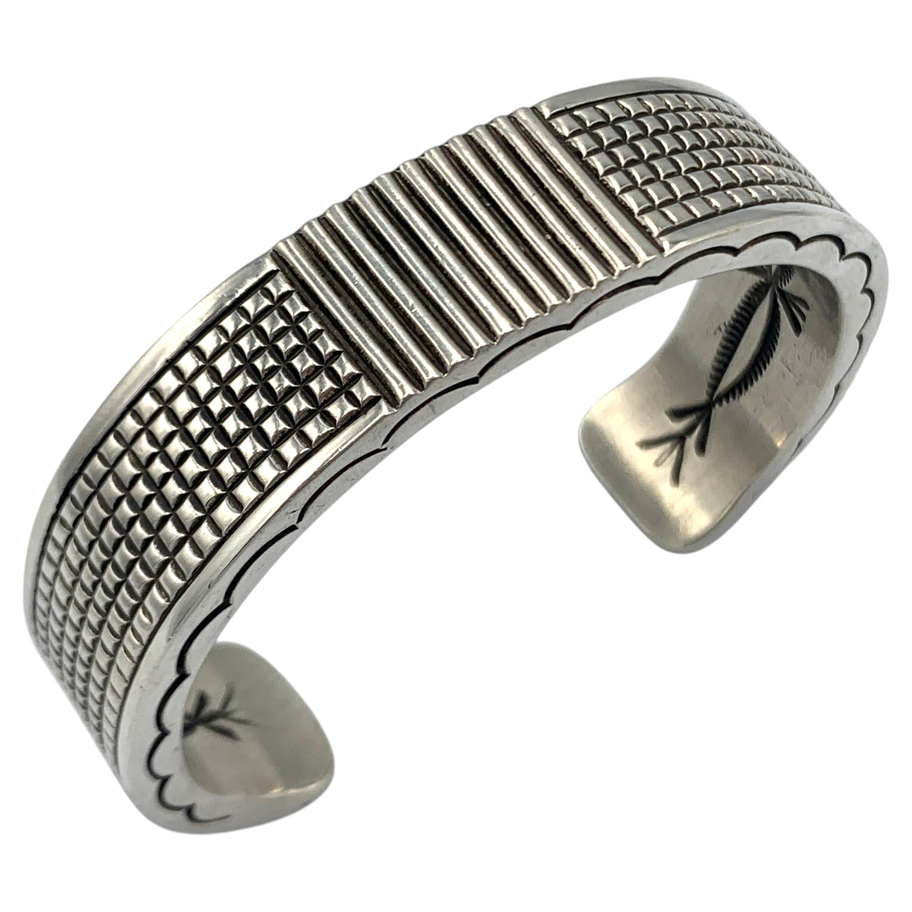 Heavy Gauge Sterling Silver Cuff Bracelet with by Johnathan Nez (Navajo)