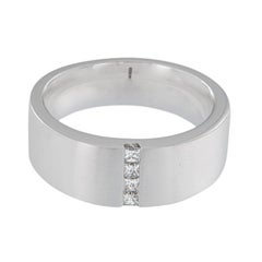 Gentleman's 14 Karat White Gold 0.24 Cttw Diamond Comfort Fit Ring