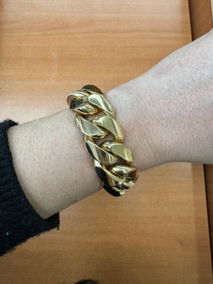 Schweres kubanisches Gents Gliederarmband 280.7 Gramm 21,5 MM 8,5 14 Karat Gelbgold