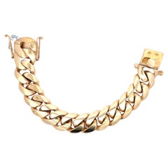 Bracelet lourd à maillons cubains 280.7 Grammes 21.5 MM 8.5 14 Karat Yellow Gold