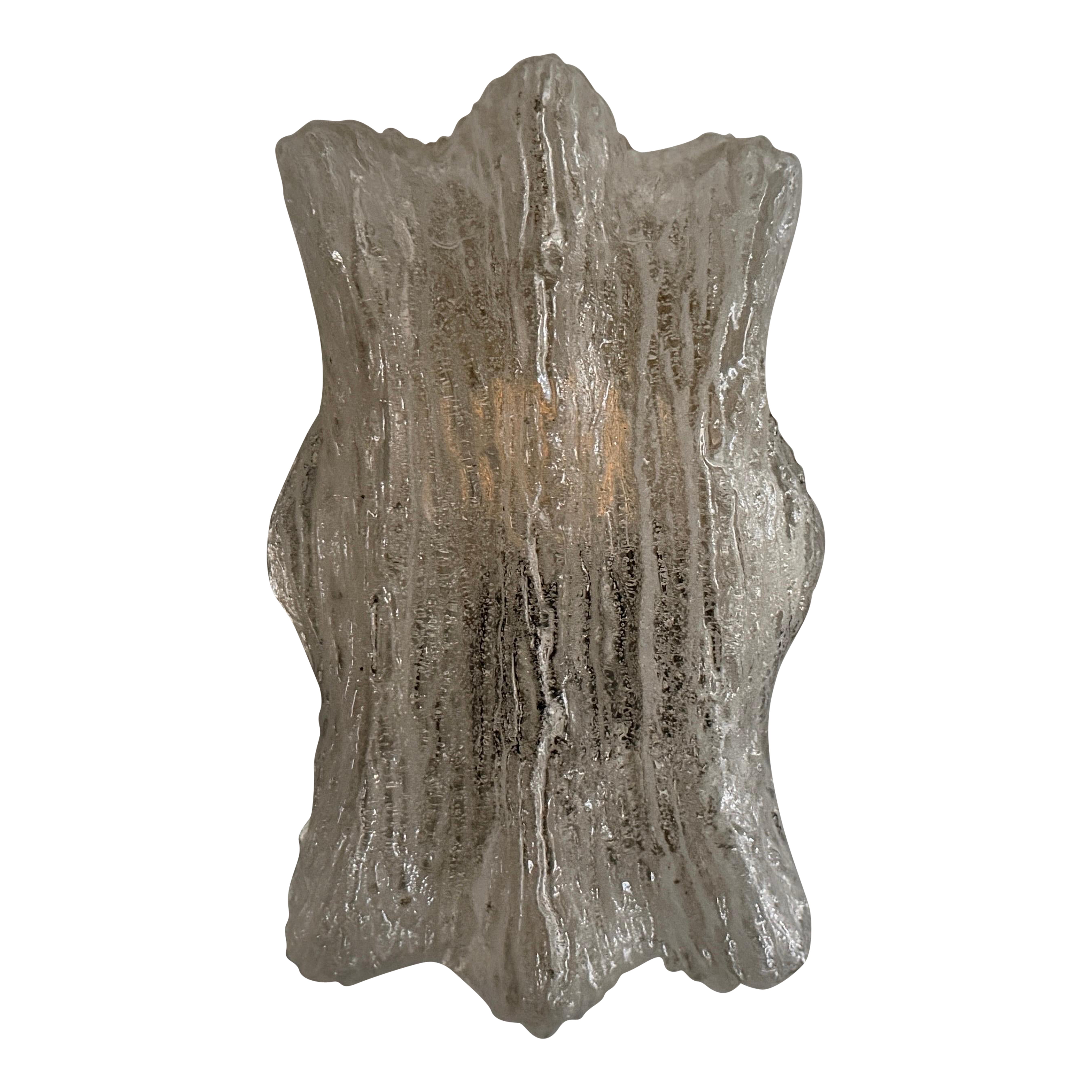 Heavy Glass and Metal Base Single Sconce by Limburg, 1960s, Germany For Sale