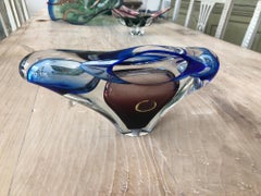 Heavy Glass Sculpture by Polish Artist Adam Jablonski, 1960s