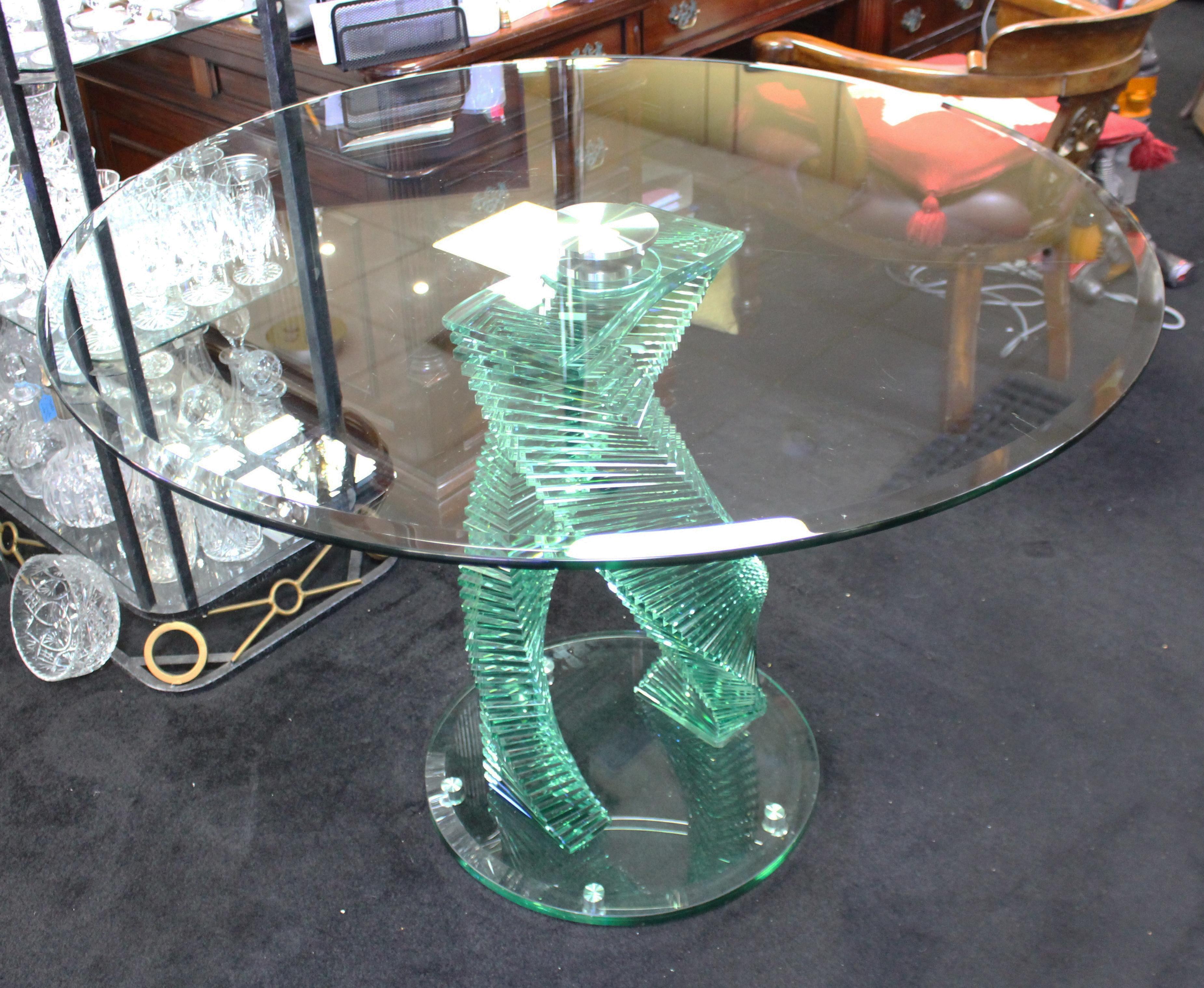 spiral glass table