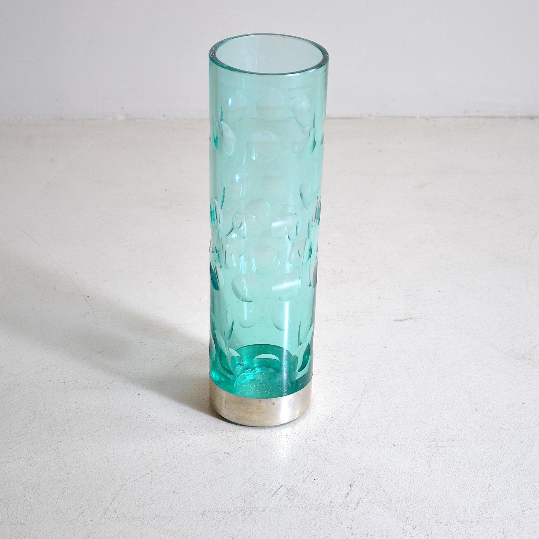 Mid-Century Modern Heavy Glass Vase from the 1960s