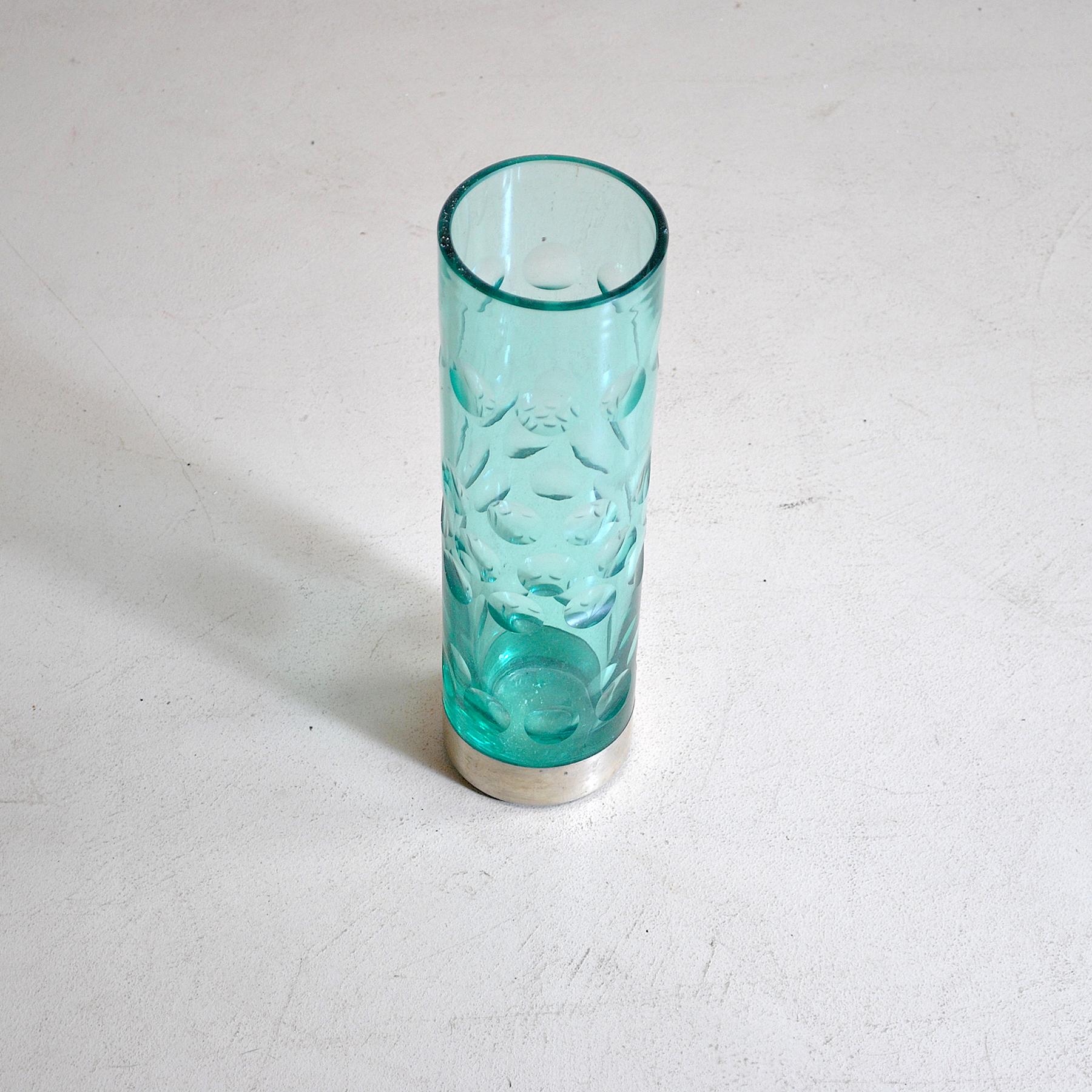 Italian Heavy Glass Vase from the 1960s