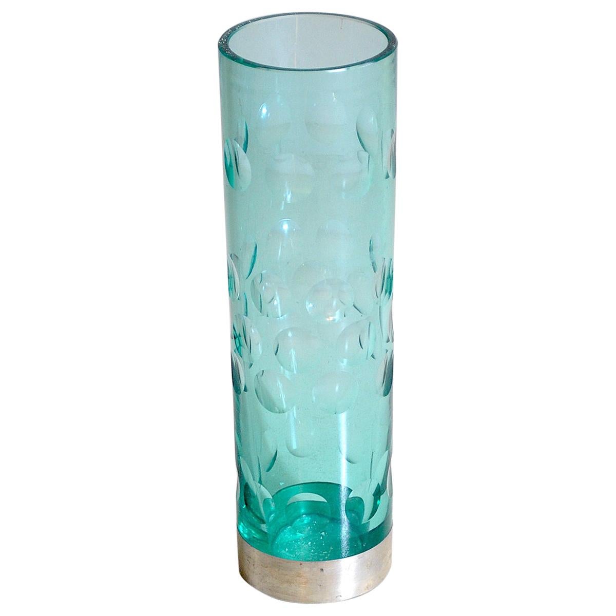 Heavy Glass Vase from the 1960s