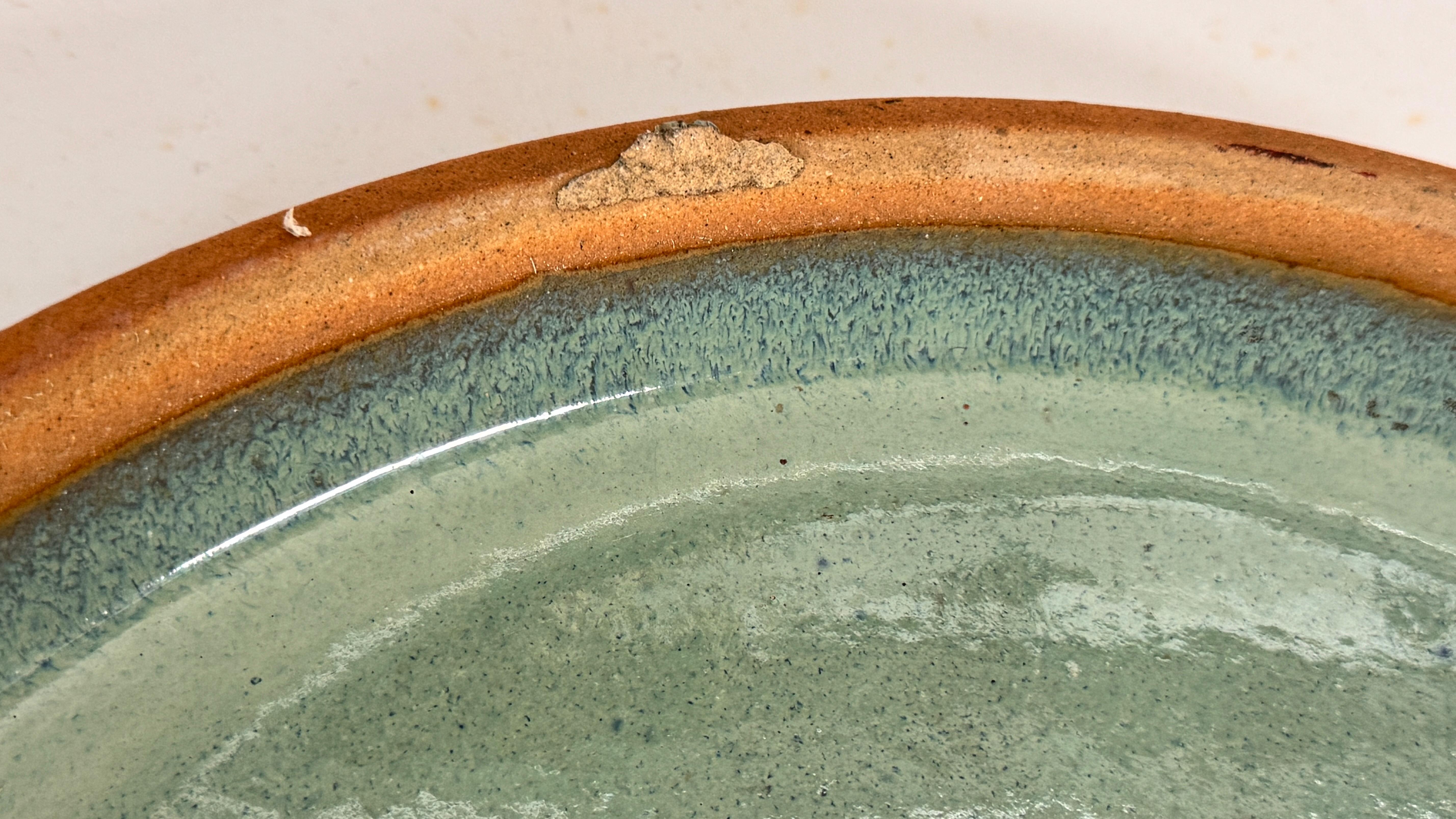 Piatto in ceramica smaltata pesante - Francia, anni '70 - Toni blu-verdi, Ibiza/Formentera in vendita 2