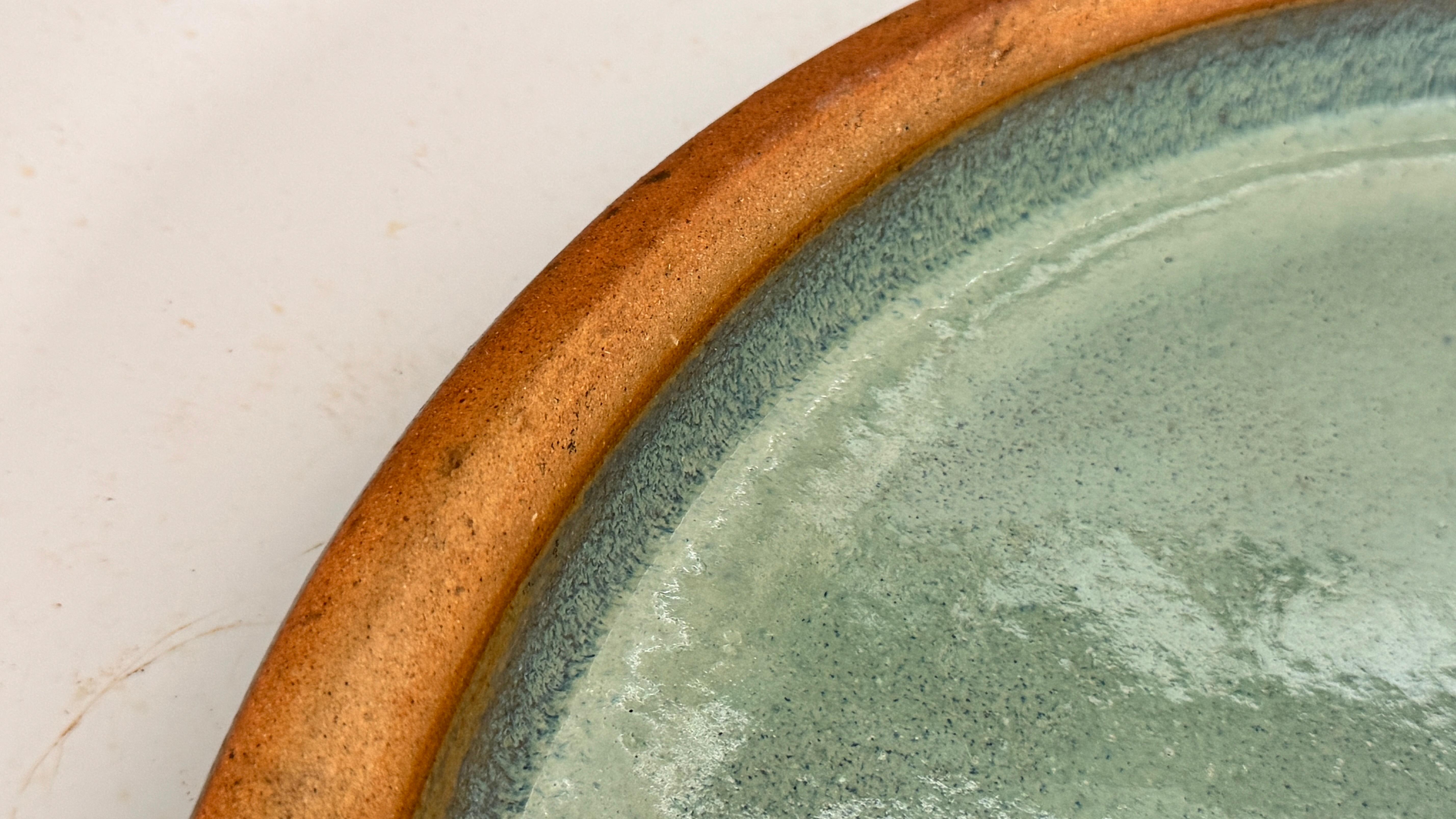 Piatto in ceramica smaltata pesante - Francia, anni '70 - Toni blu-verdi, Ibiza/Formentera in vendita 3