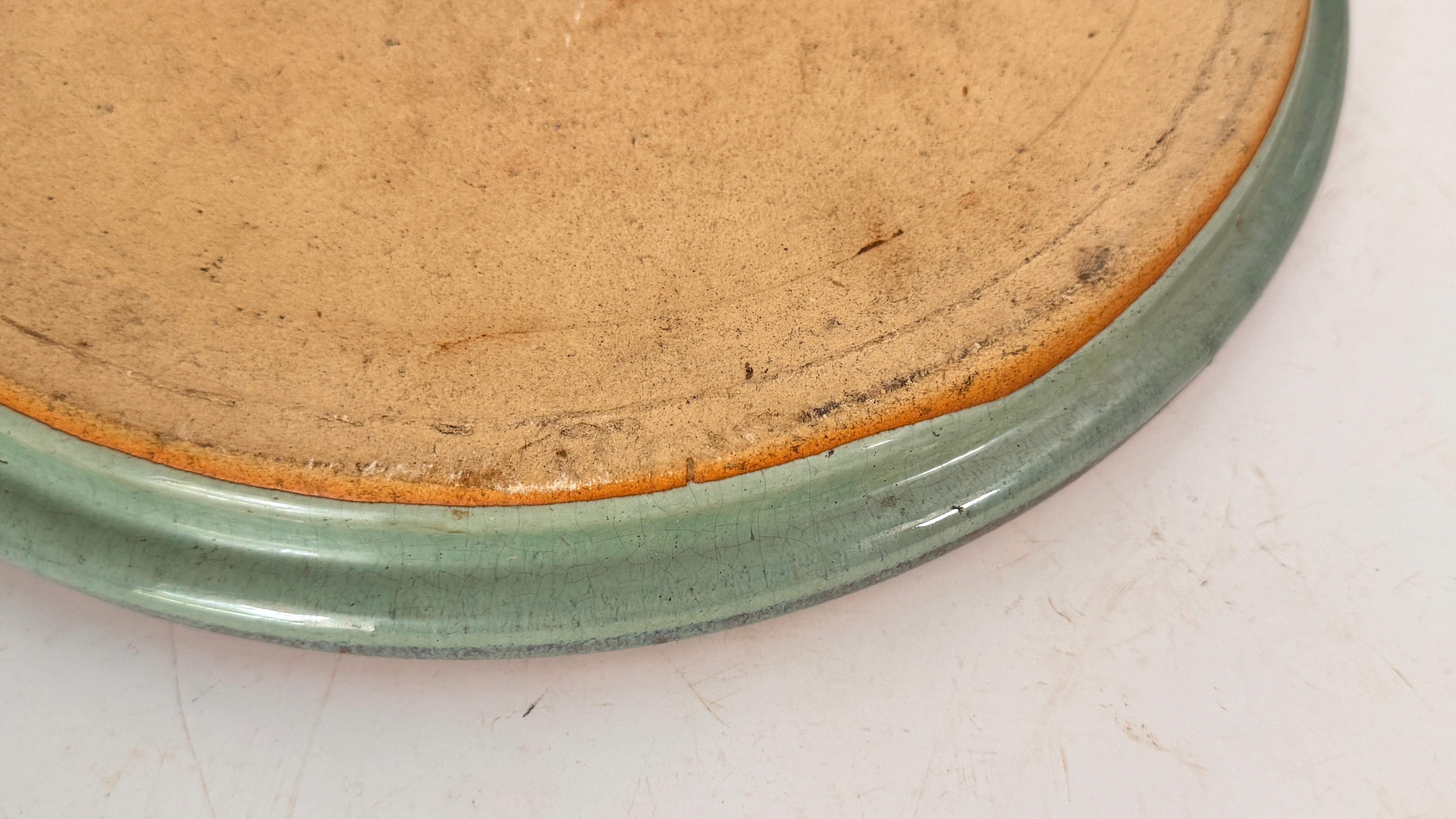 Piatto in ceramica smaltata pesante - Francia, anni '70 - Toni blu-verdi, Ibiza/Formentera in vendita 5
