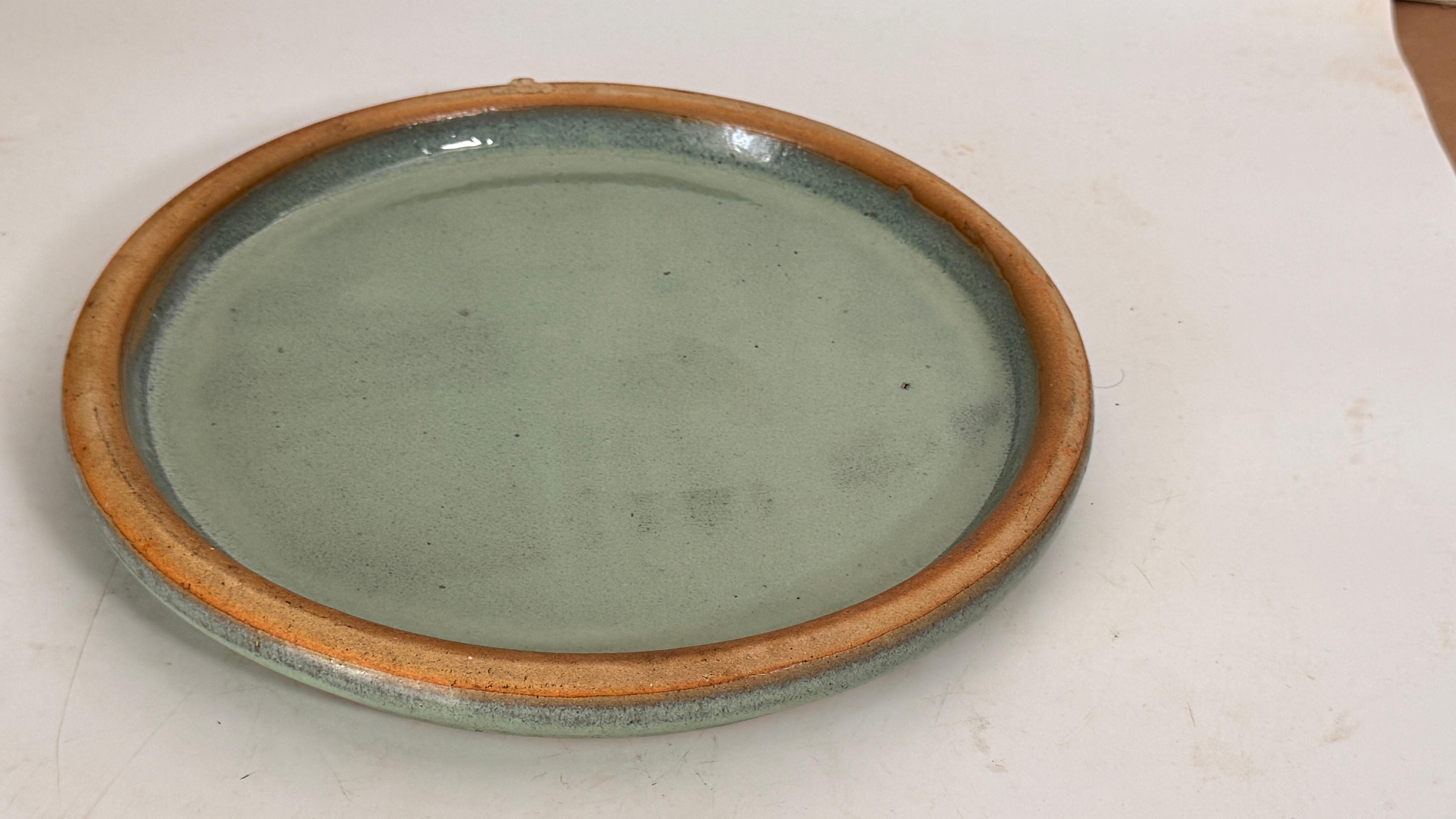 Smaltato Piatto in ceramica smaltata pesante - Francia, anni '70 - Toni blu-verdi, Ibiza/Formentera in vendita