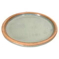 Piatto in ceramica smaltata pesante - Francia, anni '70 - Toni blu-verdi, Ibiza/Formentera