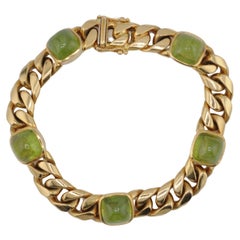 Heavy Gold Bracelet 18k Yellow Gold 10ct Peridot WEMPE