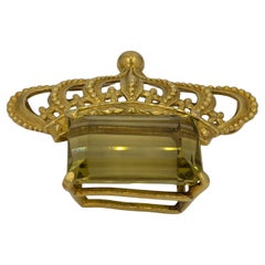 Heavy gold Brooch With Natural Citrine Stone