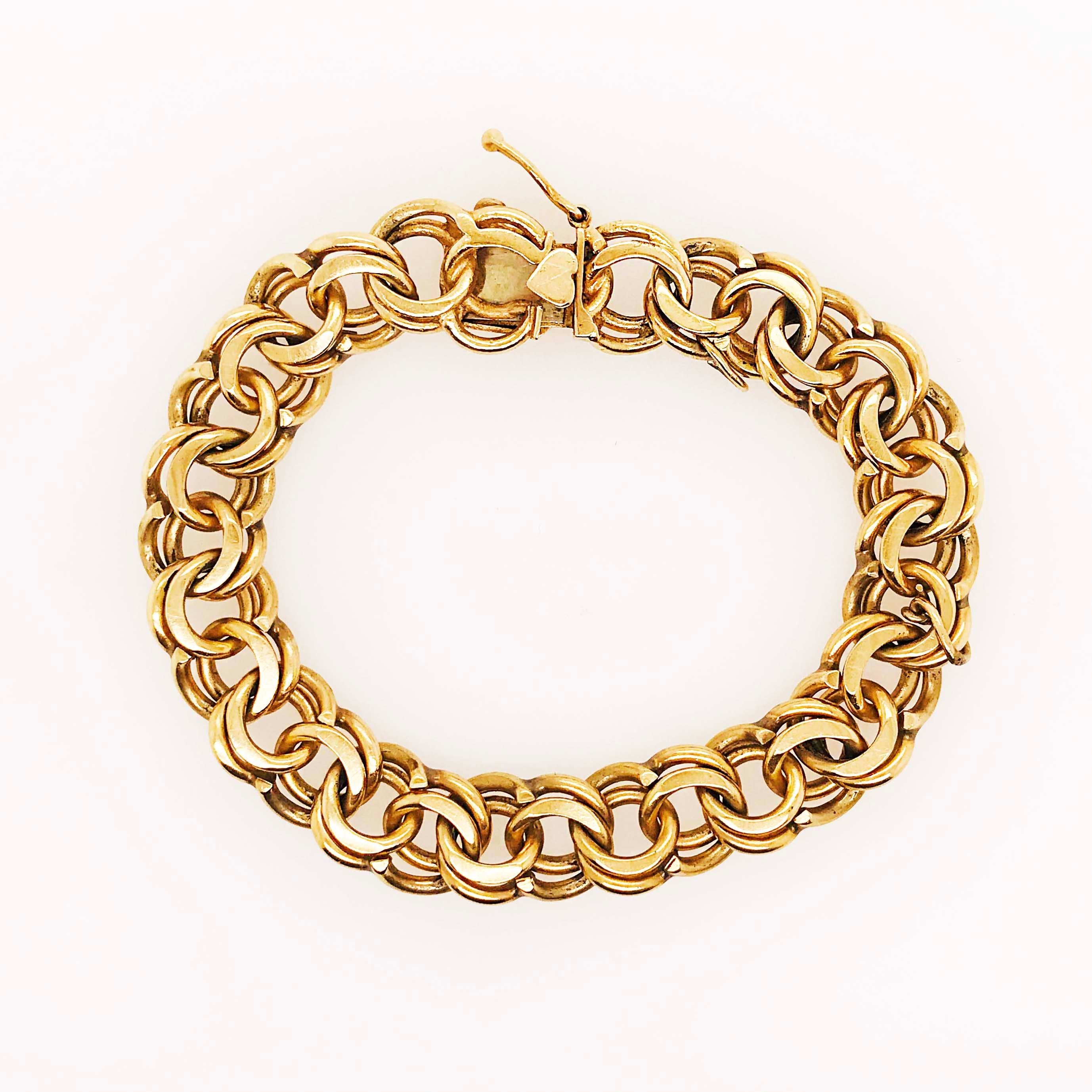2020 MOST POPULAR FASHION JEWELRY!
This heavy chain bracelet is a custom, handmade item. The 11.75mm wide custom chain link bracelet has a double link design with handmade links that have been carefully crafted to work together in a symbiotic