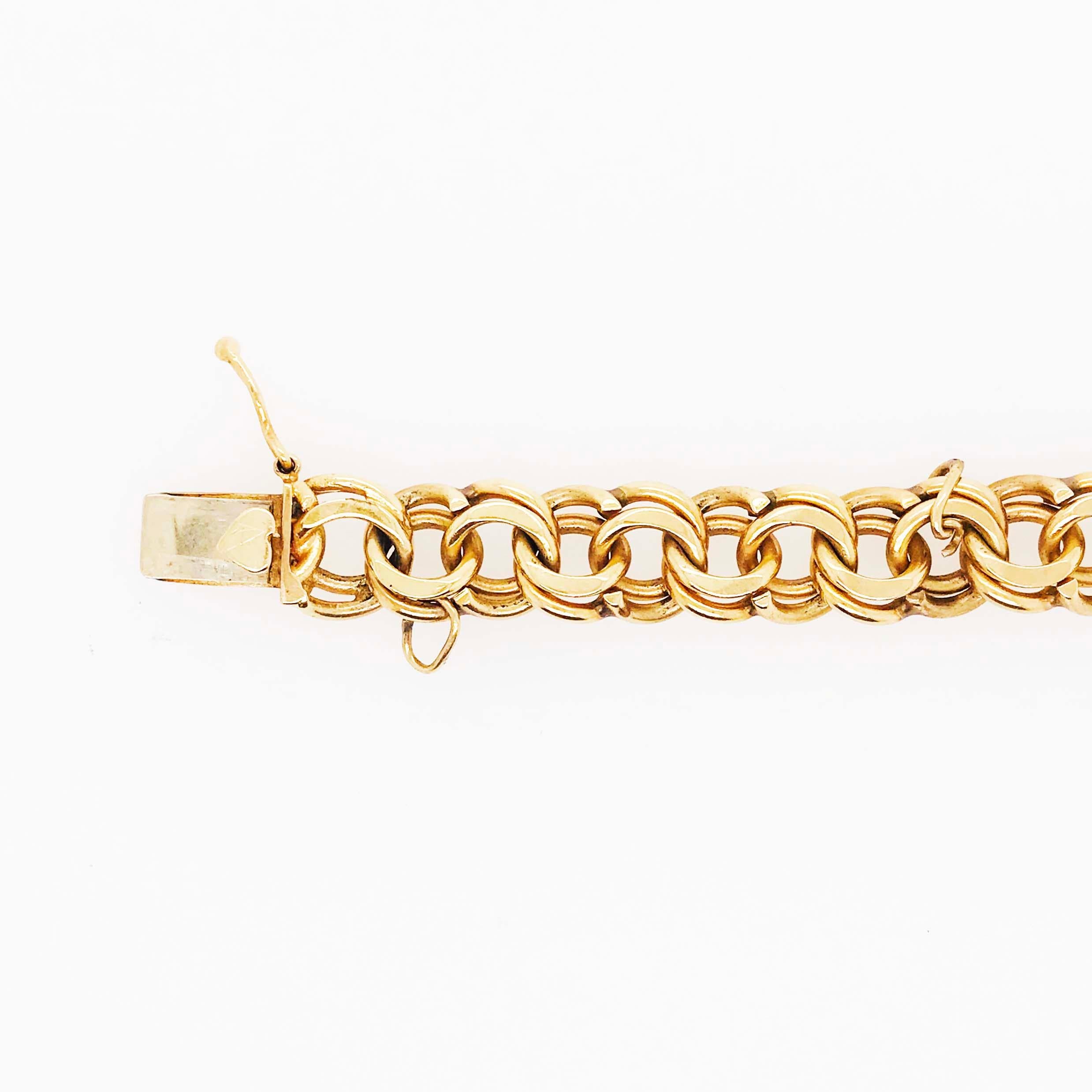 large gold charm bracelet