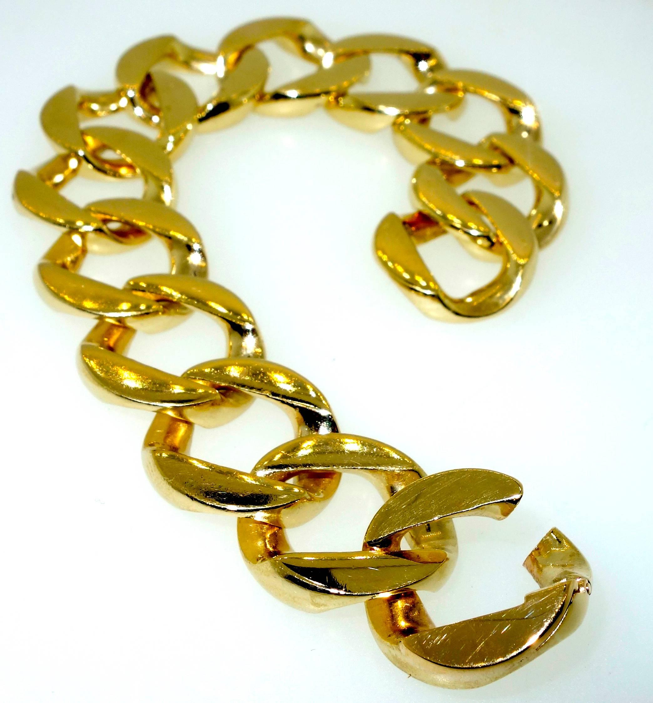 Retro Heavy Gold Curb Link Bracelet